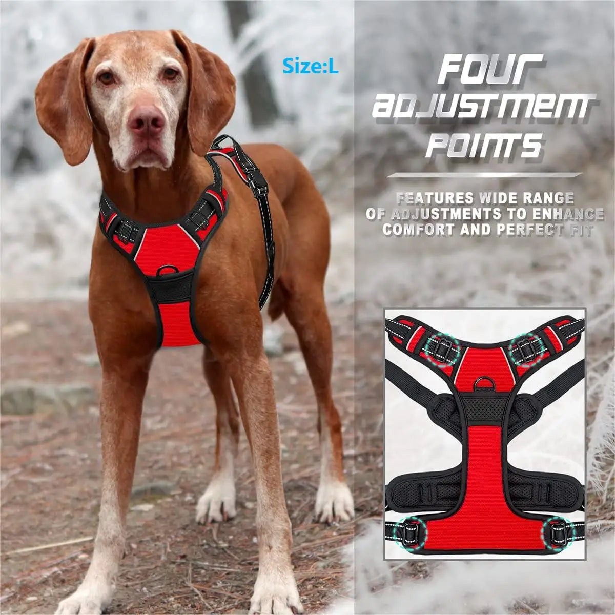 No-Pull Dog Harness – Front Clip, Heavy-Duty, Reflective with Easy Control Handle