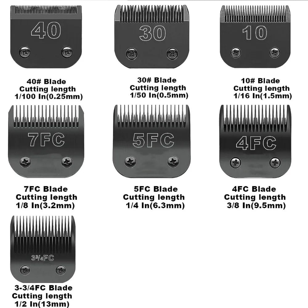 Pet Grooming Clipper Blades Set